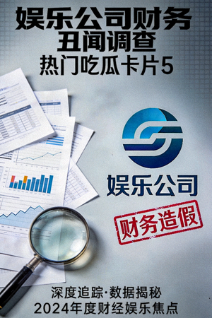 热门吃瓜卡片5 - 娱乐公司财务丑闻调查海报